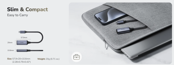 Cudy UH401 1.0,USB-C to HDMI Adapter, 1× HDMI 2.0, 4K 60Hz, 2K 144Hz, 15cm - Slika 4