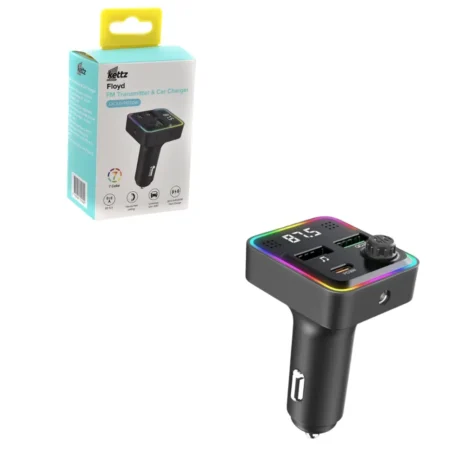 Kettz FM Transmiter i Punjač Floyd – 2×USB QC3.0 + Type-C PD30W, LED