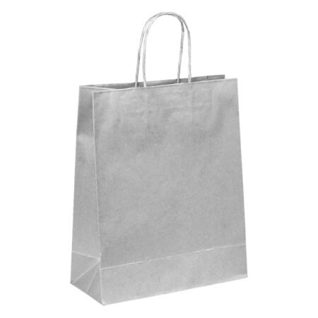 COCO, papirna kesa sa podvijenim vrhom, 120 g/m2, srebrna