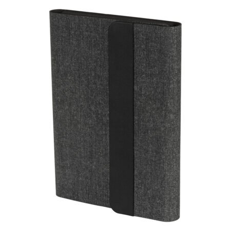 FULTON 3IN1, portfolio sa notesom a5, pomoćnom baterijom 5.000 mah, bežičnim punjačem za tri uređaja i magnetom u poklon kutiji, tamno sivi