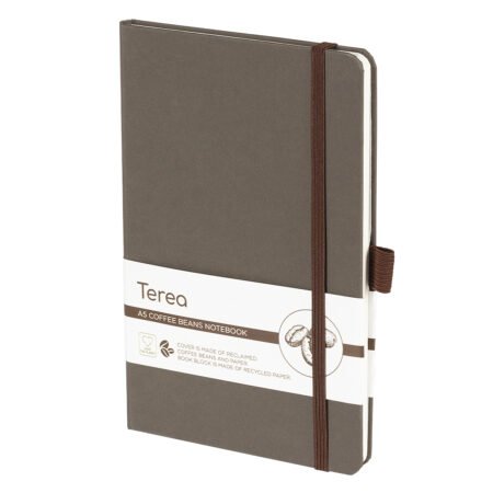 TEREA, notes a5, korica: mešavina bio materijala i papira, braon