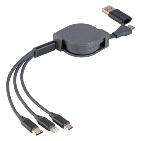 FLASH 60W 6IN1, usb type-c kabl za punjenje i prenos podataka, 6 u 1, 60w, sivi