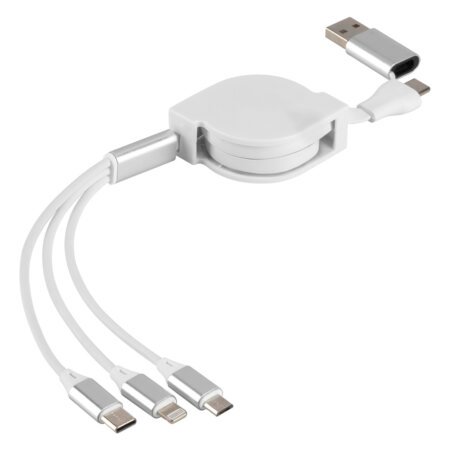 FLASH 60W 6IN1, usb type-c kabl za punjenje i prenos podataka, 6 u 1, 60w, beli