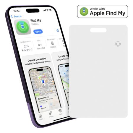 DERAX CARD, find my kartica sa funkcijom lociranja, bela