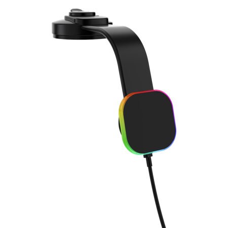 HOOK, držač i bežični punjač mobilnih telefona za automobil, 15w, sa magnetom i rgb svetlom, crni