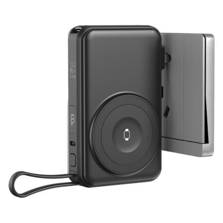 EDISON 10PD 35W, univerzalni putni punjač pomoćna baterija, 10.000 mah, 35w sa magnetom i kablom na izvlačenje, crna