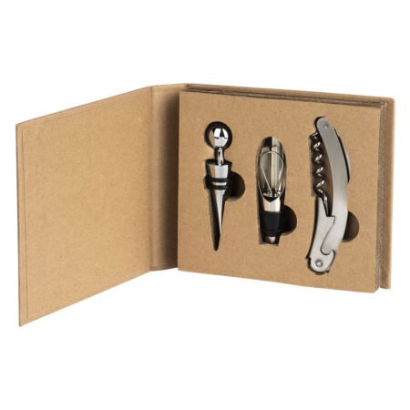 VINUM, vinski set u poklon kutiji, 3/1, bež