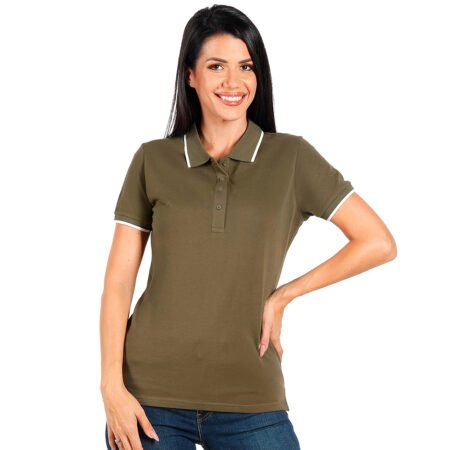 ATLANTIC LADY, ženska polo majica, 190 g/m2, maslinasta