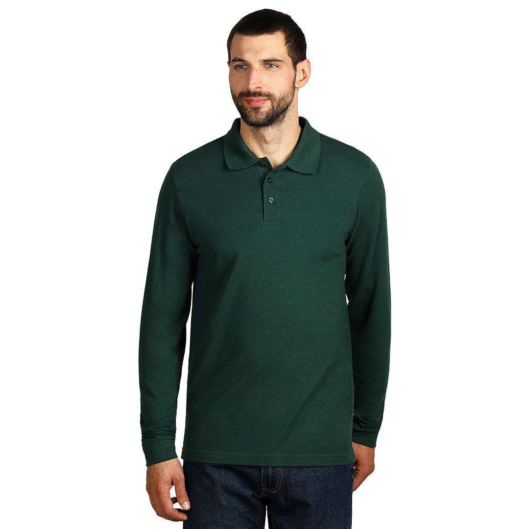 GATOR, pamučna polo majica dugih rukava, 200 g/m2, zelena
