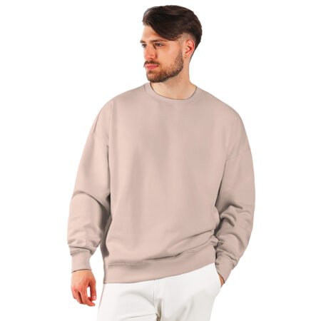 BIG, unisex široka dukserica od organskog pamuka, 300 g/m2, svetlo braon