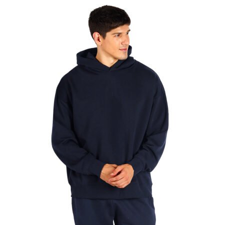 BIG HOODY, unisex široka dukserica sa kapuljačom od organskog pamuka, 300 g/m2, plava