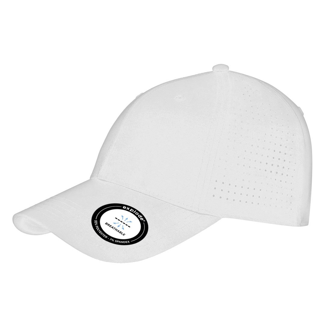 ROCKET, kačket sa 6 panela, čičak kopča, beli