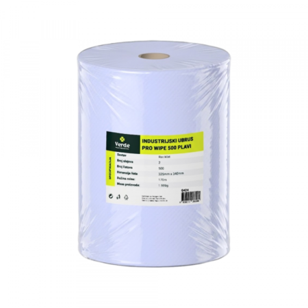Ubrus industrijski VERDE Pro Wipe 500 list., 340x325mm, plavi