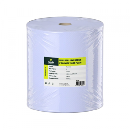 Ubrus industrijski VERDE Pro Wipe 1000 list., 340x400mm, plavi