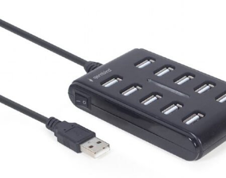 UHB-U2P10P-01 Gembird 10-port USB 2.0 HUB, black A