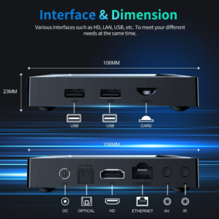 GMB-X96 M200 2/16GB smart TV box S905X5M quad ARM G310V2, 2x4K 2.4&5G, 1000M, BT, Android 14