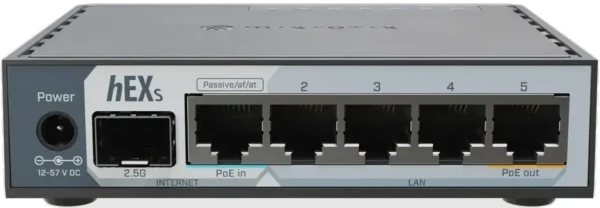 MikroTik Ruter E60iUGS hEX S, 5 x GB LAN/1 x WAN/2.5GbE SFP + USB3. - Slika 2