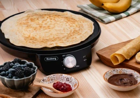 Rosberg aparat za palacinke  R51323A 1200W,crna,indicator napajanja,nelepljiv premaz