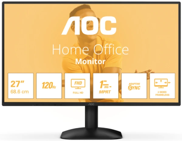 AOC monitor 27 inca 27B31H FHD 1920x1080 IPS 120Hz Adaptive Sync kancelarijski monitor, 4ms GtG,HDMI - Slika 3