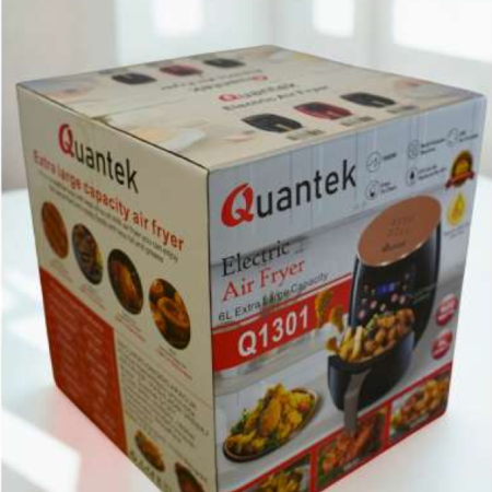 QUANTEK Air fryer sa tajmerom LCD, Q1301BK 6l 1600W Crna,touch kontrola,tajmer