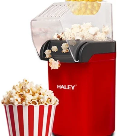 HALEY HY6201 Aparat za kokice,1200 W,Crvena,Non stick premaz
