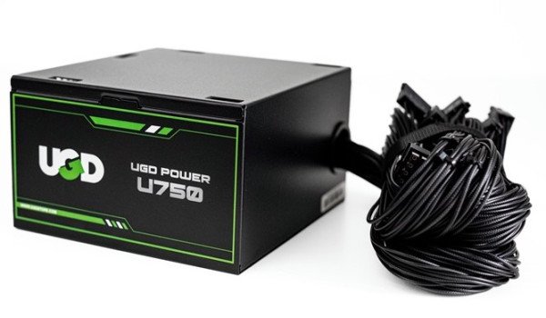 Napajanje U750W 750W UGD Power 12cm FAN, 20+4pin, 4+4pin, 6xSATA, 2xIDE, 4x6+2pin 80Plus, Black