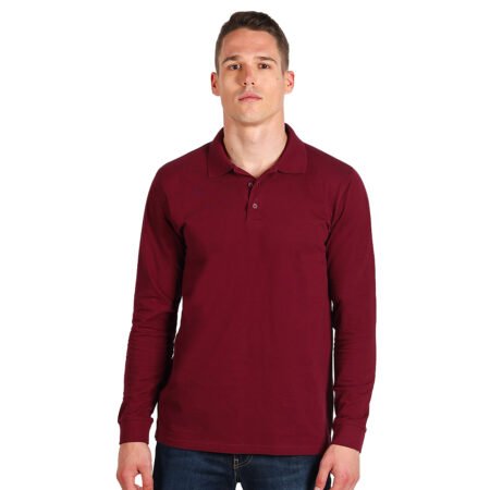 AZZURRO II LSL, pamučna polo majica dugih rukava, 180 g/m2, bordo