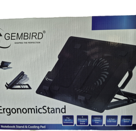 N2000IV** Gembird hladnjak za laptop, 15-17 180mm Fan-CONTROL, 2xUSB, 365x265mm, Ergo Stand(599)
