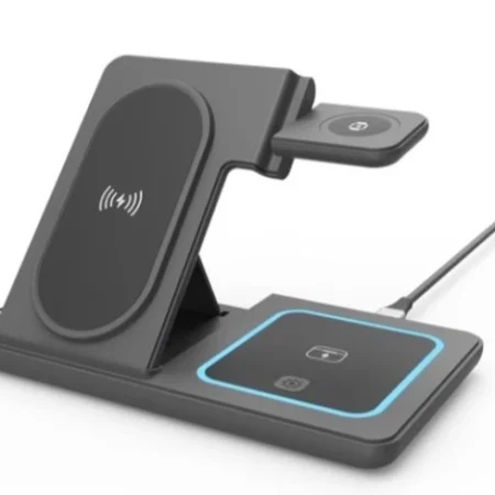TA-WPC31A-01-BK Gembird Sklopivi bežièni punjaè 3 u 1, 15 W, Apple Watch, crni