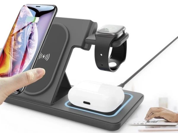 TA-WPC31A-01-BK Gembird Sklopivi bežièni punjaè 3 u 1, 15 W, Apple Watch, crni - Slika 2