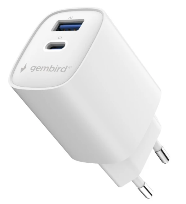 TA-UC-1A1C-PD30-01-W Gembird 2-port 30 W USB fast charger - Slika 2