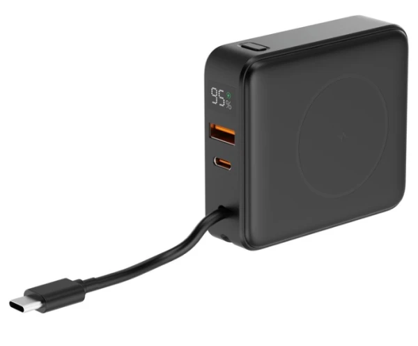PB10-WPC15-LCD-01 Gembird 20 W prenosni punjaè sa brzim punjaèem i bežiènim punjaèem, 10000 mAh,crni - Slika 3