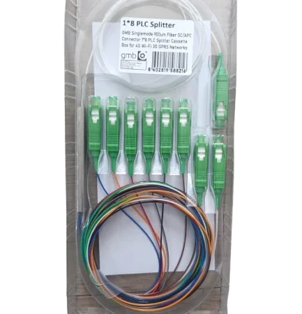 OPTIC-8 PLC Splitter GMB Singlemode 900um Fiber SC/APC conn. 1/8 PLC Splitter Cassette Box for 4G Wi