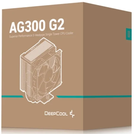 DeepCool AG300 G2,3-Heatpipe Single Tower CPU kuler,12 V,100×94×125 mm,2300 RPM,LGA1851/1700,AM5/AM4