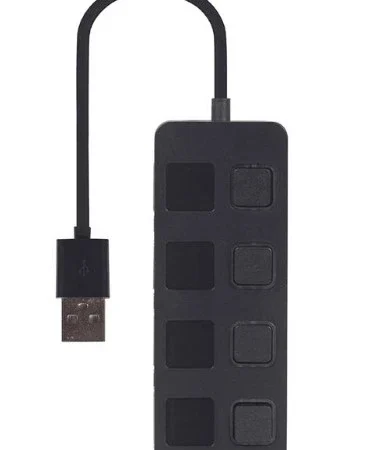 UHB-U2P4-05 Gembird USB 2.0 4-port hub + prekidaci, black