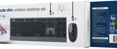 KBS-WPS-02 Bezicni desktop set tastatura i mis Bluetooth 5.2 + WiFi 2.4 GHz US layout