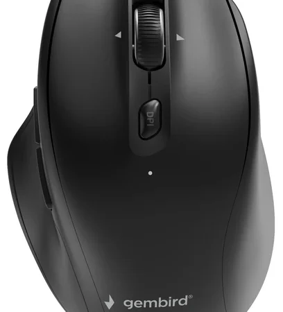MUSW2-6B-02 Gembird Bežièni miš sa 6 tastera, dual-mode,2.4G + BT,800-2400 DPI,crna,USB-C 1m