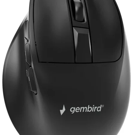 MUSW3-9B-01 Gembird Bežièni ergonomski miš sa 9 tastera i tri režima rada,crna,800-2400DPI,BT+USB,1m